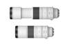 The Canon RF200-800mm telephoto lens is placed against a white background.