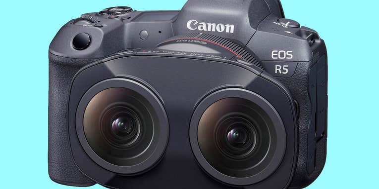 The Canon RF 5.2mm f/2.8 L Dual Fisheye lens shoots 3D images onto one sensor The Canon RF 5.2mm f/2.8 L Dual Fisheye lens shoots 3D images onto one sensor
