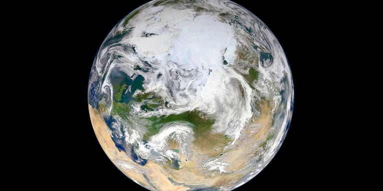 First Full Image of Earth as Seen From Above the North Pole
