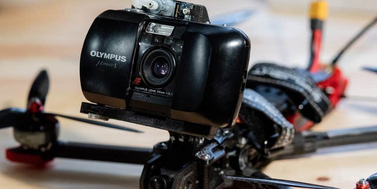 This is what happens when you mount a 35mm film camera to a drone This is what happens when you mount a 35mm film camera to a drone